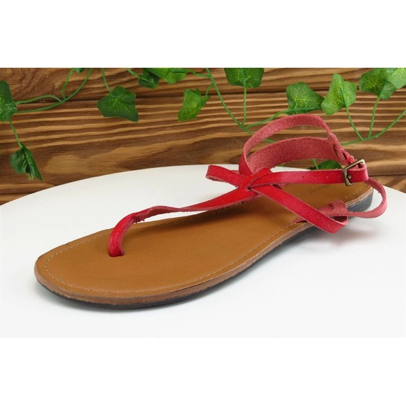 G.H. Bass & Co.‎ Sz 10 M Red Thong Synthetic Women Sandals - Picture 1 of 7